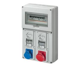 QUADRI DBO CON 2 PRESE INTERBLOCCATE VERTICALI CBF 16A