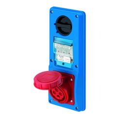 PRESE INTERBLOCCATE IP65 16A CON PORTAFUSIBILE