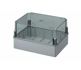 CASSETTE A PARETI LISCE CON COPERCHIO RIALZATO TRASPARENTE IP65